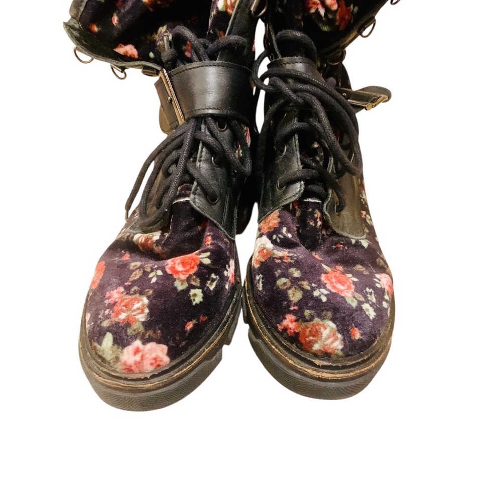 Topshop Black Floral Combat Boots - Picture 10 of 10